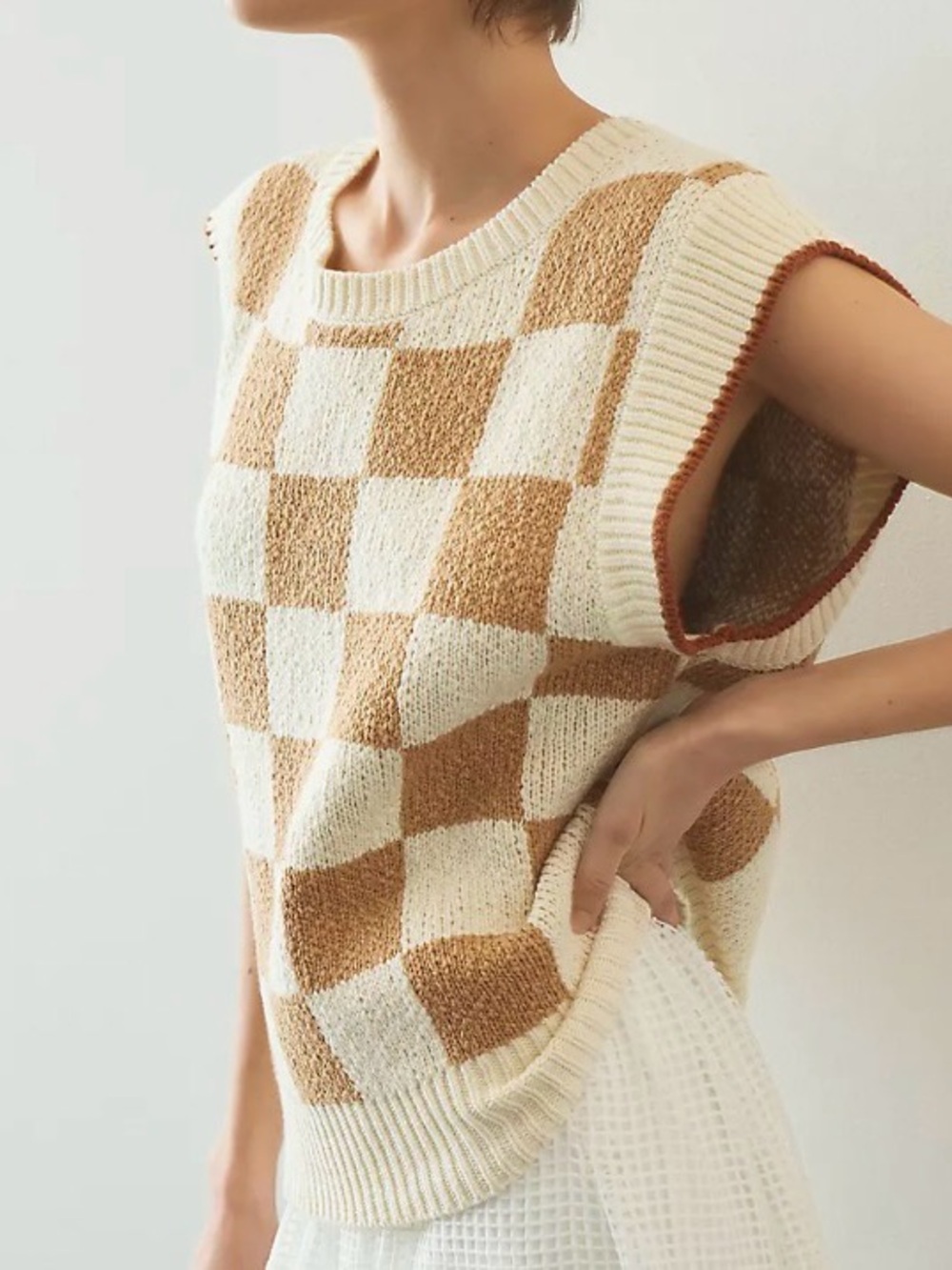 New! Anthropologie Maeve checkered sweater vest